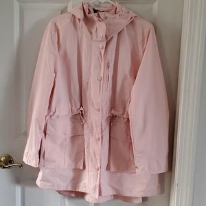 NWT j. Crew PL pink rain jacket cttn/nylon